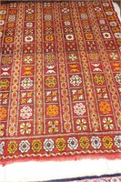 Hand Woven Area Rug Red/Orange 4'4"W x 6'4"L