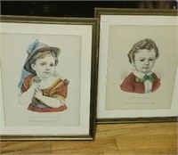 2x$ pair of Currier & Ives prints -