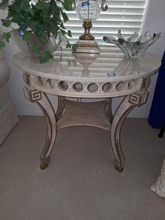 MARBLE TOP SIDE TABLE