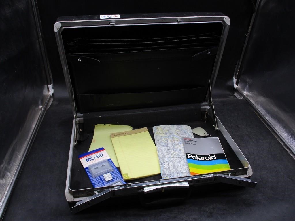 Briefcase, Notepads, Map
