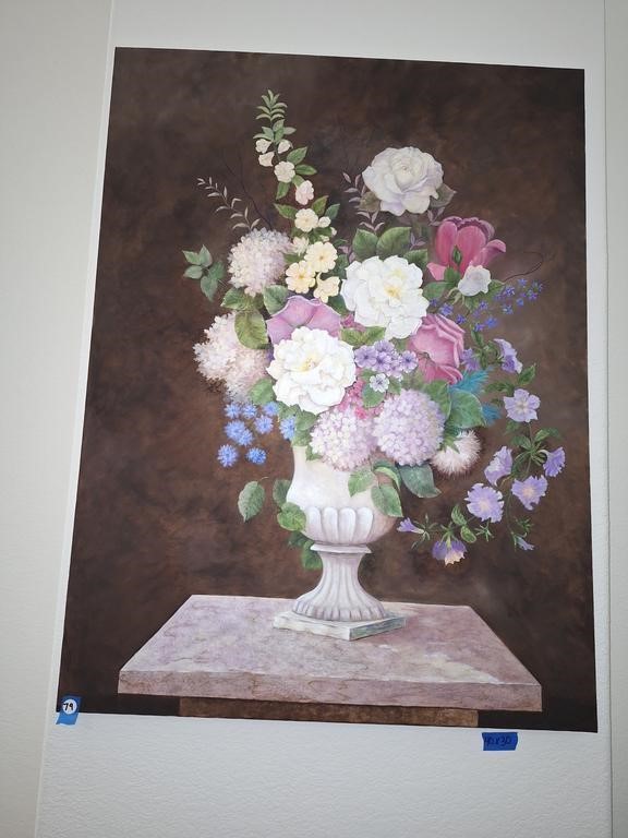 LARGE FLORAL VASE PAINTING