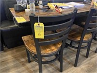 METAL FRAME LADDER BACK CHAIRS WITH WOODEN SEAT