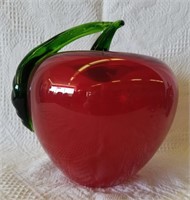 Large Cristalleria D'Arte Murano Glass Apple