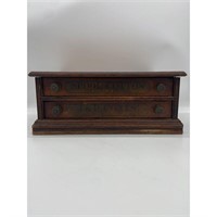 Vintage J&P Coats 2 Drawer Spool Cabinet