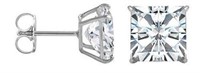 14k Wgold Princess .12ct White Topaz Earrings