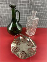 GLASS PITCHER & DECANTER VINTAGE & MORE