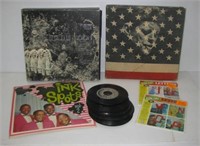 Large group of records of various sizes including