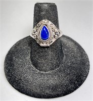 Sterling Lapis "Poison" Ring 4 Grams Size 7