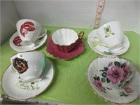 LOT OF 5 CUPS & SAUCERS