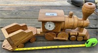 Oak Train & Tender Clock
