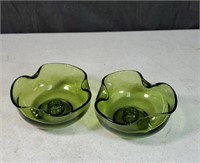 Olive green candle holders