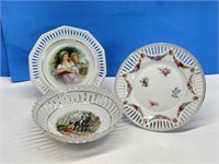 Vintage Bavarian Dishes - bowl & 2 plates