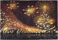 Pfrewn Happy New Year Firews Placemats Set of 4