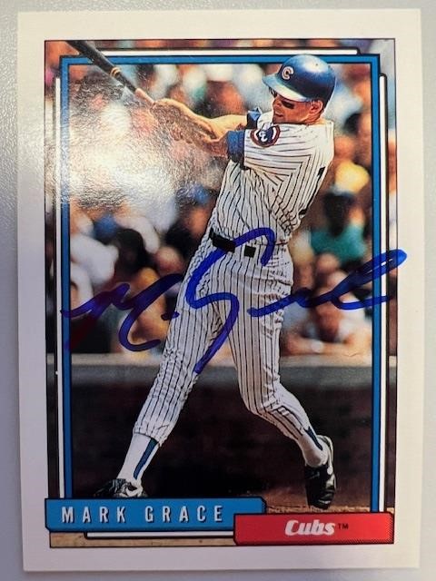 Cubs Mark Grace Signed Card with COA