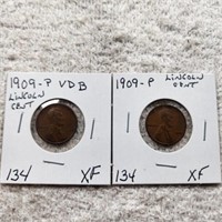 1909P XF,1909P VDB XF Lincoln Cents