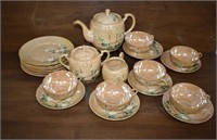 21pc Vintage Japanese Lusterware Teapot Set