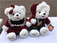 Him & Her Snowflake Teddy Bears 2002 Clean