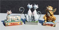 3 Jim Shore Cat Figurines Si & Am Patience