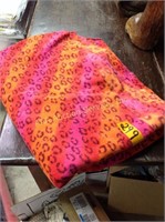 pink and orange leopard fleece 1 yard x 60 in