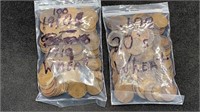 (200) Lincoln Wheat Cents: (100) 1910-1919, (100)