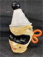 VTG Italian Pottery Masked Woman Decanter - Note