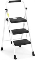 Hbtower 3 Step Ladder, Folding Step Stool With