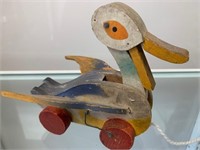 Antique Wooden Pull Toy Duck