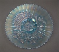 9 1/8” N Peacocks Plate w/ Ribbed Ext. – Ice Blue