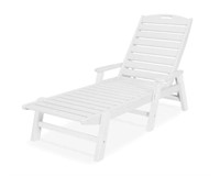 Polywood White Nautical Chaise with Arms