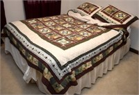 FULL SIZE BED FRAME WITH BEDDING