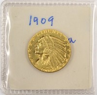 1909-D Gold $5 Indian Head Half Eagle Coin