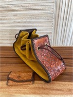 Handmade Leather Purse w/ Wallet