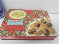 Vieille boîte d'assortiment de chocolats Duncan