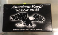 20 ROUNDS AMERICAN EAGLE 5.56 55 GR FMJ