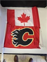 Canadian & Flames Car Flags