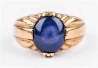 10K Gold and Blue Stone Ring