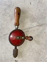 Vintage hand crank drill by Stanley and tin snipes