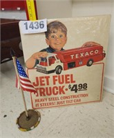 Cardboard Texaco Jet Fuel Truck Advertisement