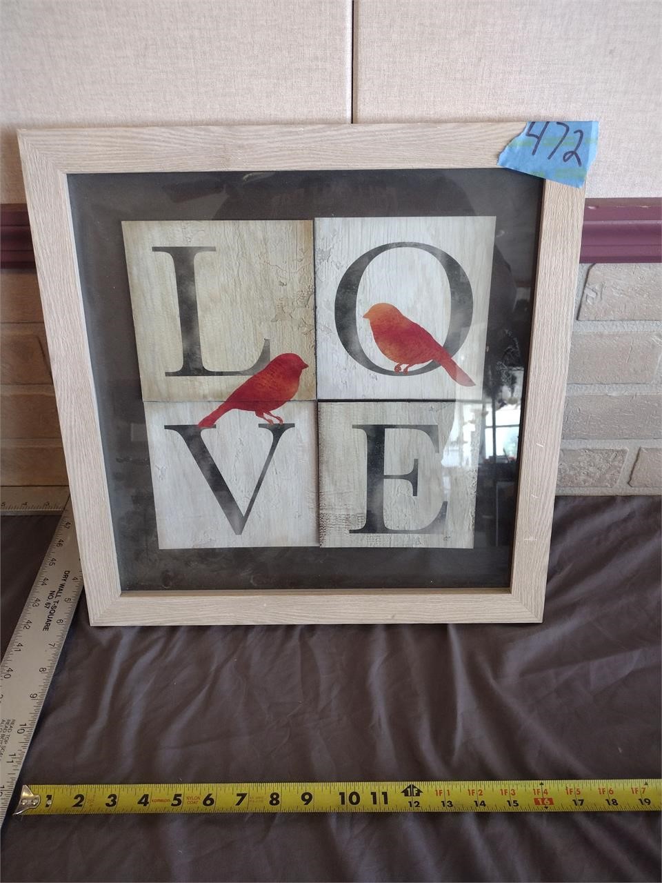 Love Cardinals Framed Wood Sign Plaque