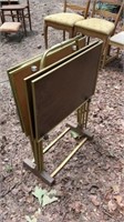 Vintage tv trays and stand