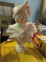 MARBLE BUST OF LADY 15"T