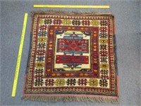 mid-east wool throw rug - 3ft x 3ft