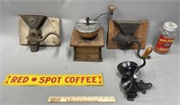 Antique Coffee Mills Lot Collection