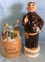 1960s Ceramic Monk Decanter & Mini Liquor Set