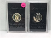 1971 and 1974 Silver Eisenhower Proof Dollars -