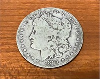 1884 US Morgan silver dollar