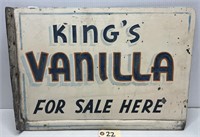 Hand Painted Metal King's Vanilla Flange Sign