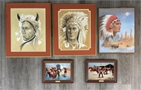 Collection of Indigenous Framed Art Pieces