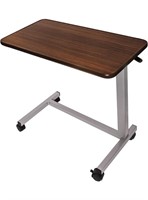 Adjustable Overbed Bedside Table With Wheels