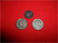 Mercury Dime & 2 Silver Nickels